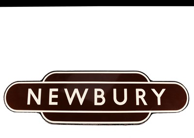 Lot 253 - Newbury Train Station Enamelled Totem