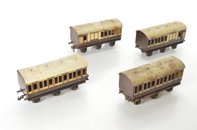 Lot 322 - Carette Gauge 1 4-car LNWR 6-wheel Clemenson coaches (4)