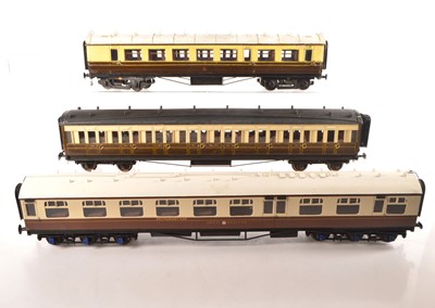 Lot 347 - Milbro / Kitbuilt Gauge 1 group of GWR Passenger coaches (3)
