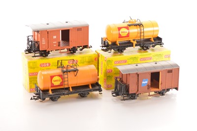 Lot 408 - LGB Tank and Box Wagons