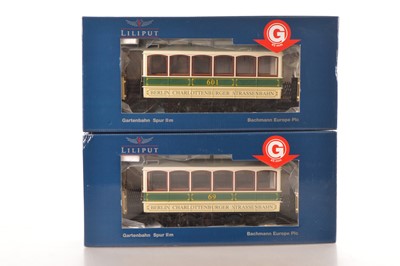 Lot 412 - Liliput G Gauge Berlin Streetcar and Trailer (2)