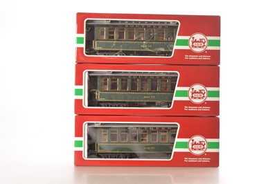 Lot 437 - LGB American "Southern Railway" 4 axle coaches (3)