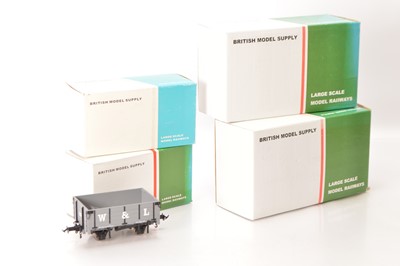 Lot 484 - Accucraft BMS W&L 45mm Goods Wagons (4)