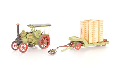Lot 532 - A 3/4" scale kit-built gas-fired live Steam Traction Engine 'Perpetua' and trailer (2)
