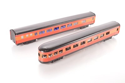 Lot 604 - Scratch built Gauge 1 pair of American outline Southern Pacific Daylight coaches (2)