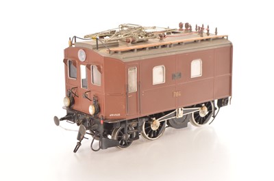 Lot 608 - J & M Models (Dorset) Gauge 1 2-4-0 Swiss HE2/2 Style overhead electric Loco brown