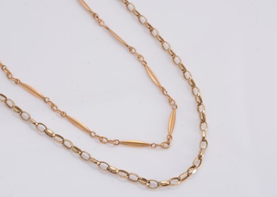 Lot 25 - Two 9ct gold necklaces