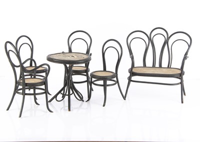 Lot 1224 - A late 19th century bent-bamboo doll’s salon or garden set