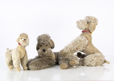 Lot 402 - Three post-war Steiff Snobby  Poodles