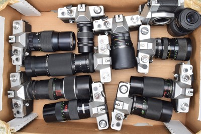 Lot 232 - Ten Praktica SLR Cameras