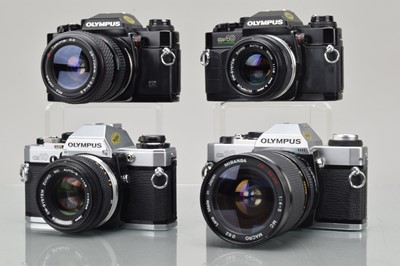 Lot 504 - Four Olympus OM SLR Cameras
