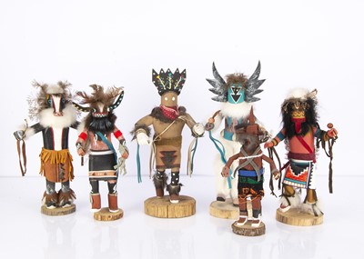 Lot 1340 - Six Native American carved wooden figures