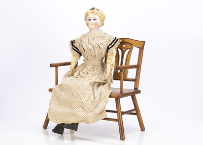 Lot 1365 - A rare Alt Beck & Gottschalck glass eyed bisque shoulder head doll