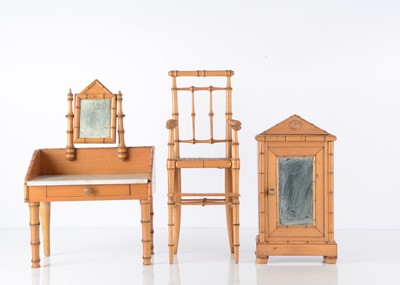 Lot 1396 - Late 19th century French faux bamboo doll’s furniture
