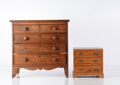 Lot 1397 - A 19th century doll’s or apprentice piece mahogany of drawers