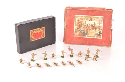 Lot 585 - A fine Gebruder Heinrich 60mm scale 18 pce boxed set of Boer War City Imperial Volunteers in original 'The British Army' box