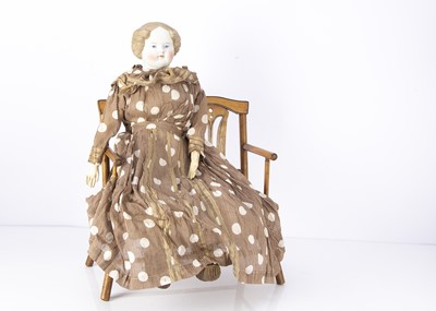 Lot 1463 - A 19th century bisque flat top shoulder head doll