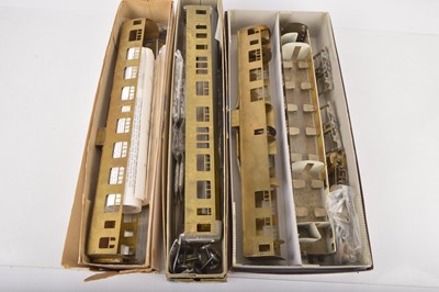 Lot 590 - Peter Cowling or similar / RJH 0 Gauge Finescale group of part built coaches (4)