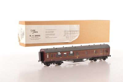 Lot 600 - Sidelines 0 Gauge Kitbuilt First Class Brake Composite Coach Period 2 LMS Crimson Lake 15349