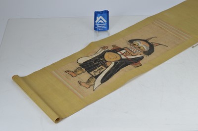 Lot 71 - Japanese hand painted scroll - mythical creature