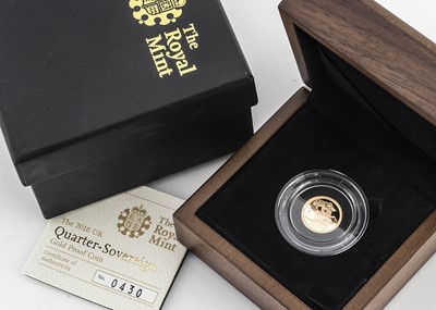 Lot 32 - A modern Elizabeth II gold proof quarter sovereign