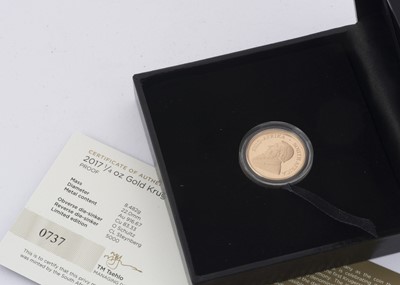 Lot 40 - A South African Mint quarter ounce 2017 gold krugerrand coin