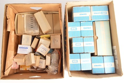 Lot 240 - Hammant & Morgan and other Switchgear with Rivarossi Locomotive chassis and other parts (qty in 2 boxes)