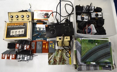 Lot 295 - Hornby Gaugemaster and other Controllers and Track Mats (qty in 2 boxes)