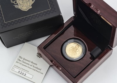 Lot 54 - A Royal Mint Elizabeth II The Queen's Beasts UK Quarter Ounce Gold Proof Coin