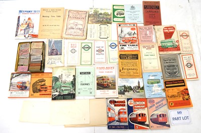 Lot 351 - Bus and local area Timetables and Maps dating form the 1930s - 1960s  (large qty in 1 box)