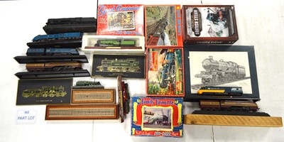Lot 367 - Jigsaws Resin models DVDs and other railway memorabilia (qty in 2 boxes)