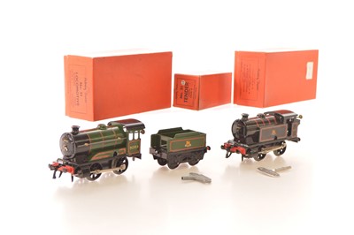 Lot 420 - Hornby 0 Gauge Pair of Clockwork BR Tank & Tender locomotives (2) 