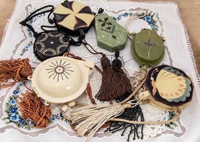Lot 299 - A collection of Art Deco and later plastic purse compacts