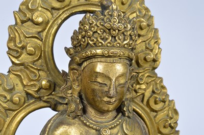 Lot 373 - A pair of antique Far Eastern gilt bronnze Buddhist figures