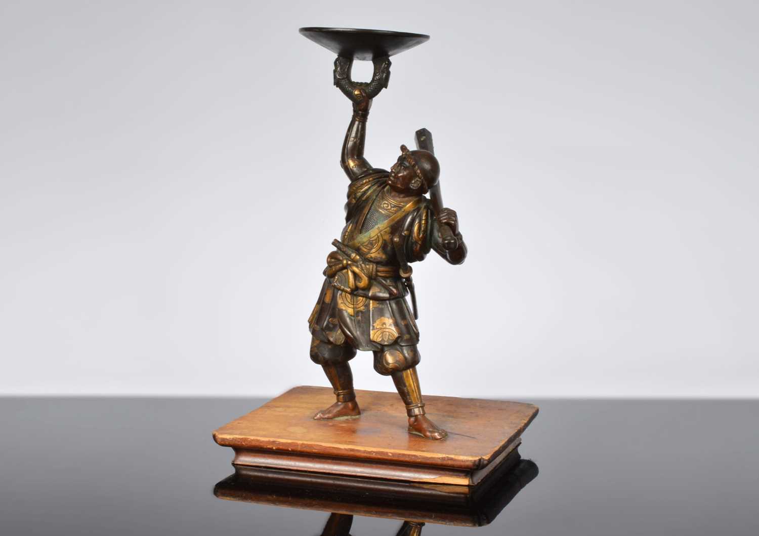 Lot 374 - A late Meiji Period Japanese bronze figure of a Samurai