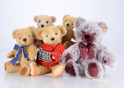 Lot 565 - Five collectors teddy bears
