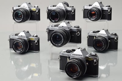 Lot 334 - Seven Pentax SLR Cameras