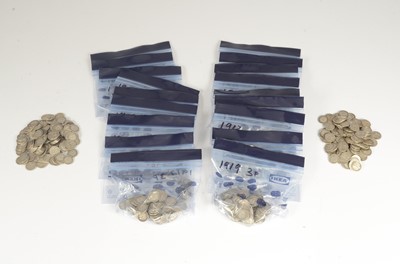 Lot 69 - A quantity of British pre 1920 Silver threepence coins