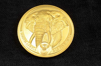Lot 206 - South Africa 1 Ounce Gold 50 Rand coin
