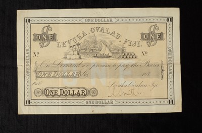 Lot 283 - Scarce Fiji 'Levuka' One Dollar Promisary Bank Note