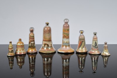 Lot 46 - Eight Alum Bay sand bell souvenirs