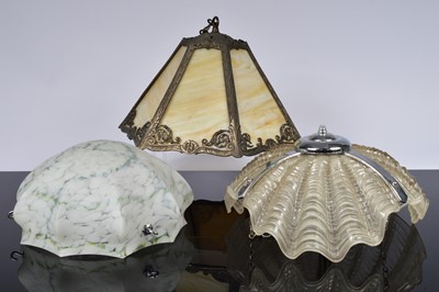 Lot 47 - Three glass ceiling light shades