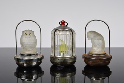 Lot 49 - Three art deco Pif Co miniature lantern night lights