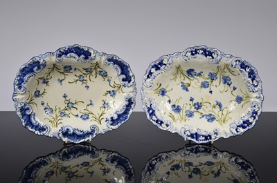 Lot 84 - A pair of Macintyre pottery Forget-Me-Not dishes