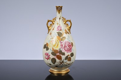 Lot 127 - A late Victorian Royal Worcester ivory porcelain vase
