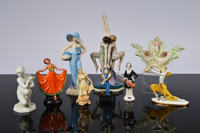 Lot 185 - A collection of art deco ceramic female figurines