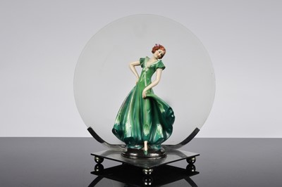 Lot 190 - A ceramic female figure mounted lamp