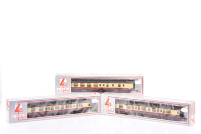 Lot 446 - Three Lima 0 Gauge BR blood/custard Coaches
