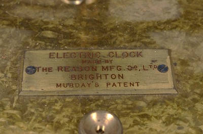 Lot 14 - An early 20th century "Electric Clock" by The Reason MFG Co Ltd
