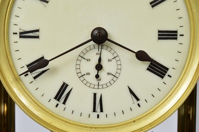 Lot 16 - An early 20th century Eureka Clock Co Ltd electronic brass and glazed mantle clock